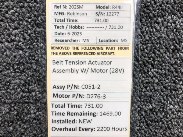 R44II Belt Tension Actuator